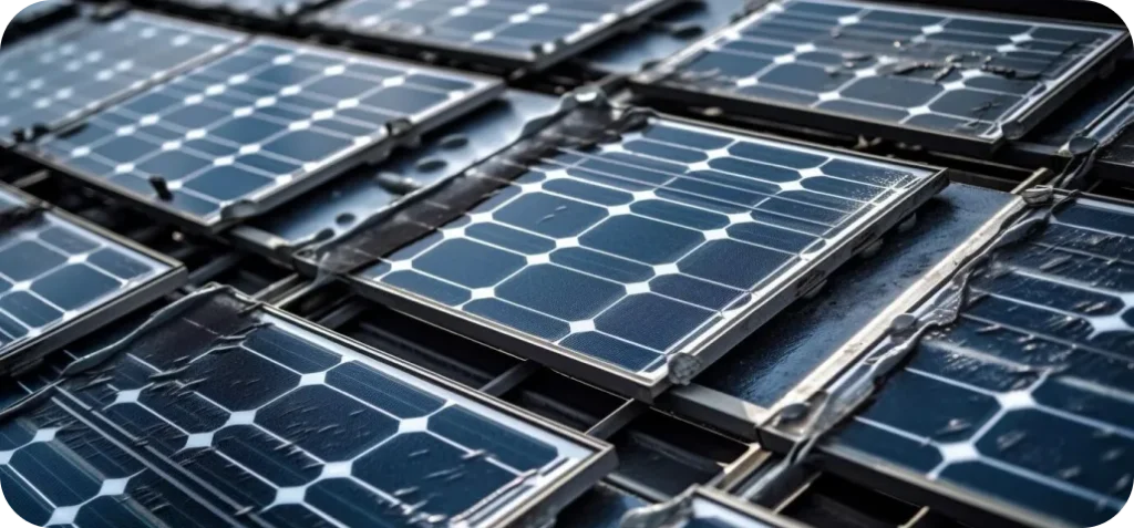 Close up of solar panels.
